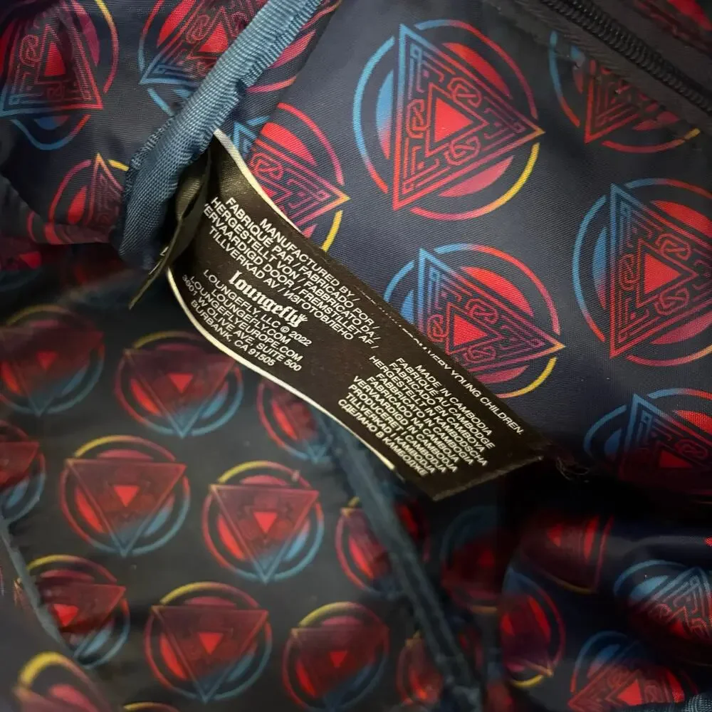 Loungefly Marvel Thor Love Thunder Chibi Mini Backpack Navy Gold Hardware MCU